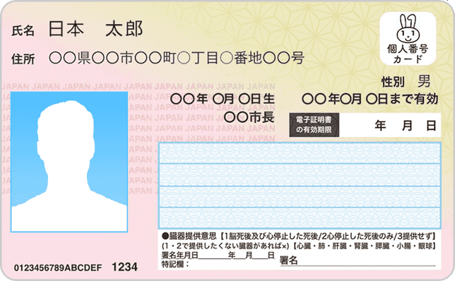 マイナンバーカードサンプル